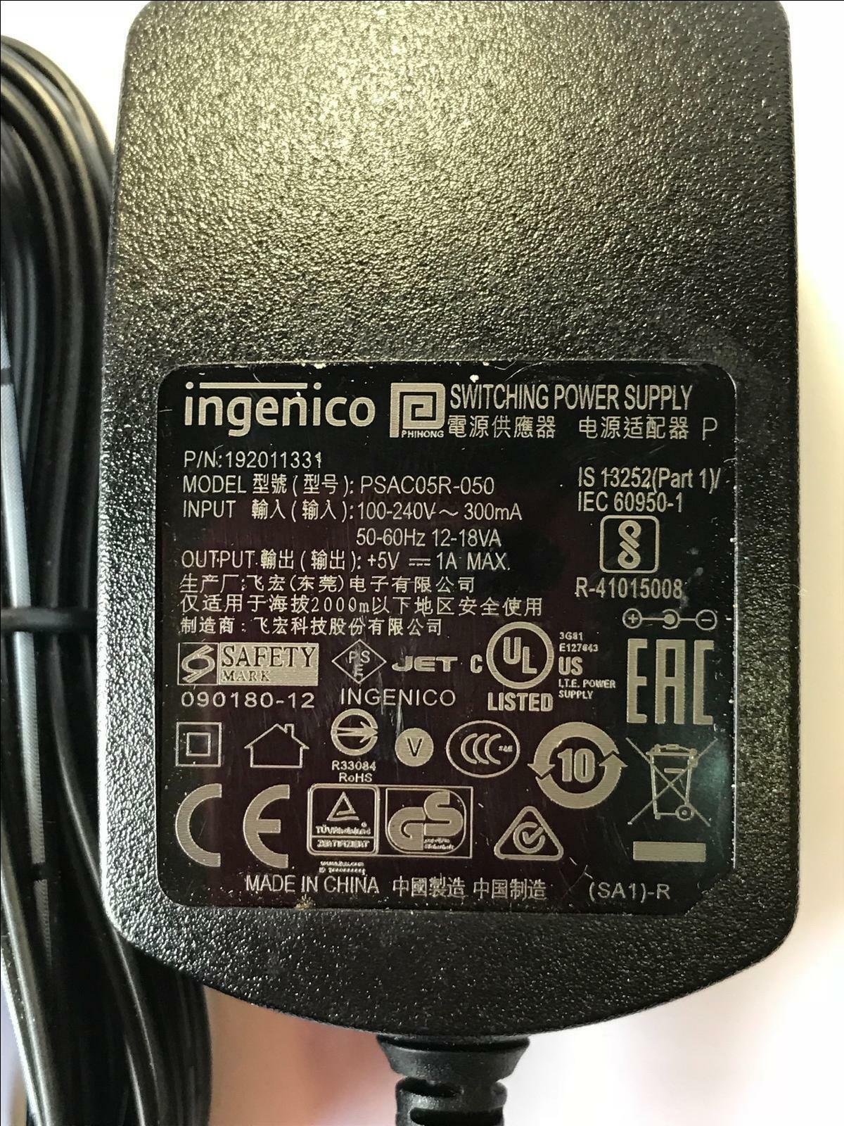 New 5V 1A Ingenico 192011352 PSAC05R-050 Switching Power Supply ac adapter